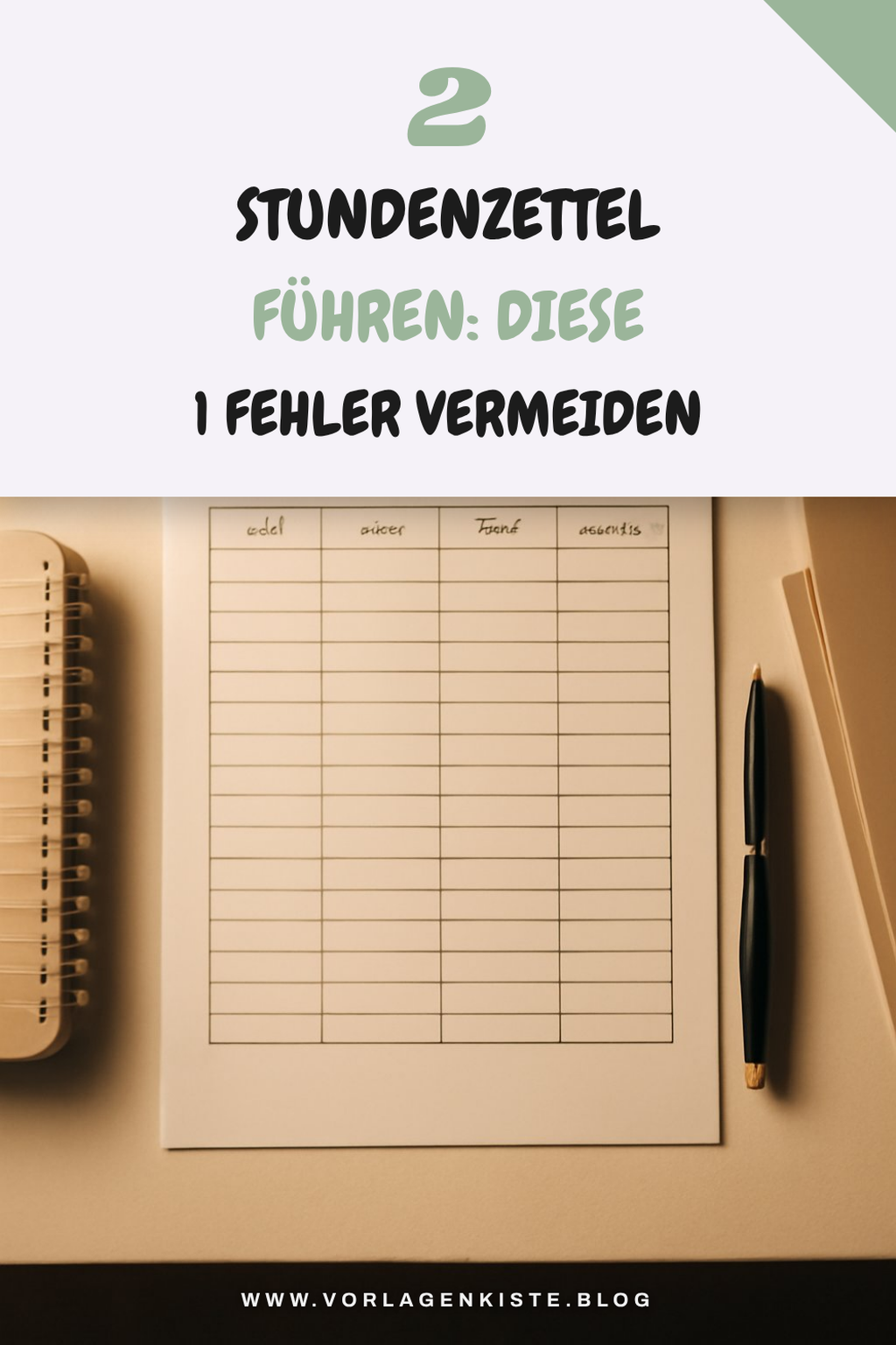 2 Stundenzettel führen: Diese 1 Fehler vermeiden — Lösungs-Schritt