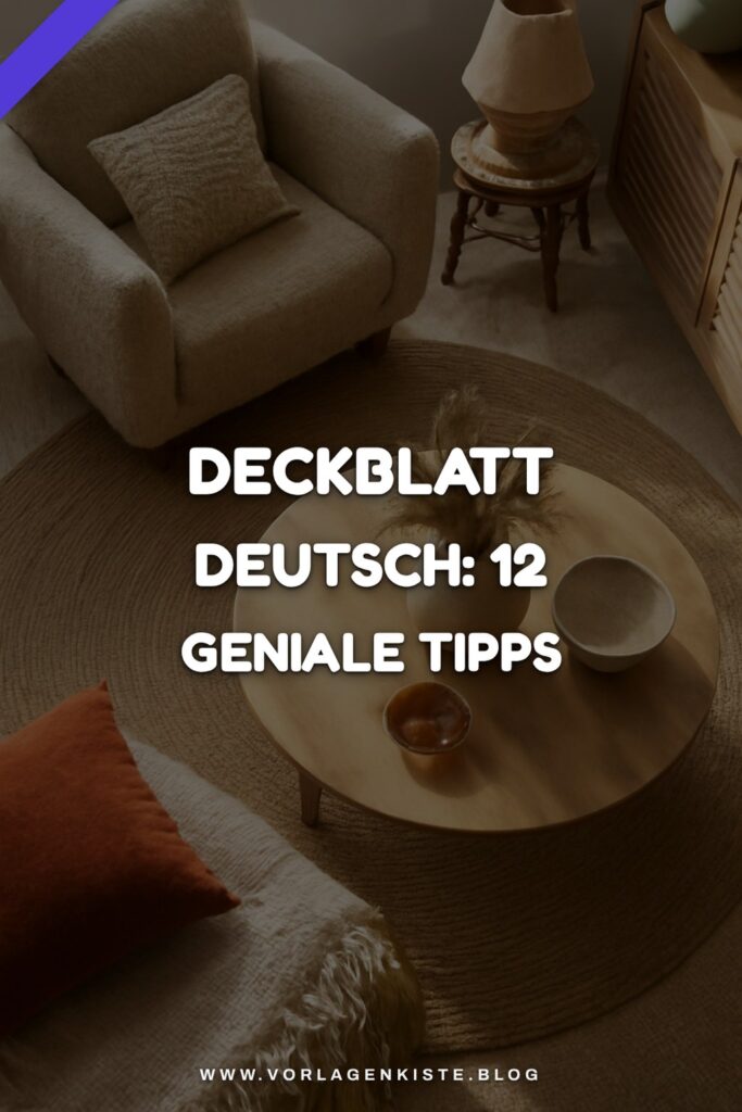 Deckblatt Deutsch: 12 geniale Tipps, die sofort wirken