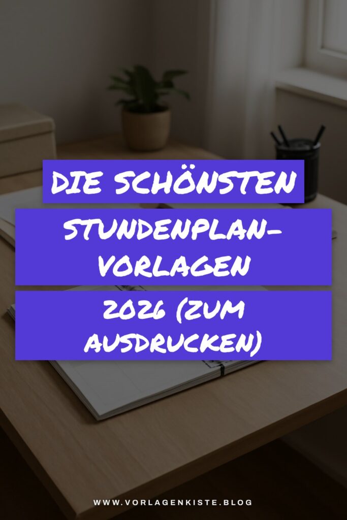 Die schönsten Stundenplan-Vorlagen 2026 (zum Ausdrucken)
