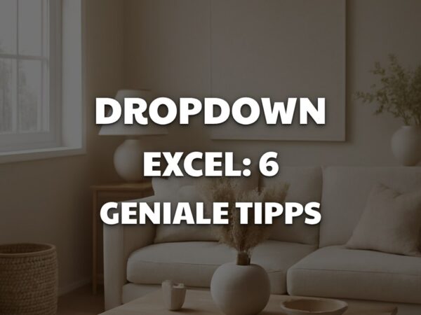 Dropdown Excel: 6 geniale Tipps, die sofort wirken