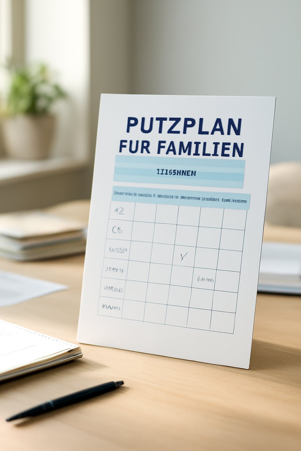 Familien Reinigungsplan Vorlagen