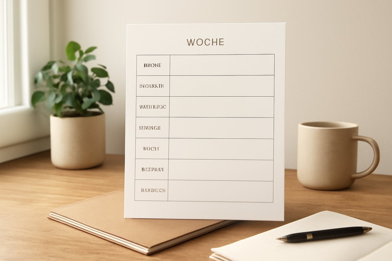 Wochenplaner zum Ausdrucken: Kostenlose Vorlage (PDF) — Hero-Aufnahme