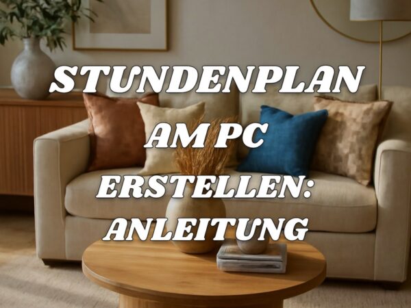 Stundenplan am PC erstellen: Anleitung in 4 Schritten