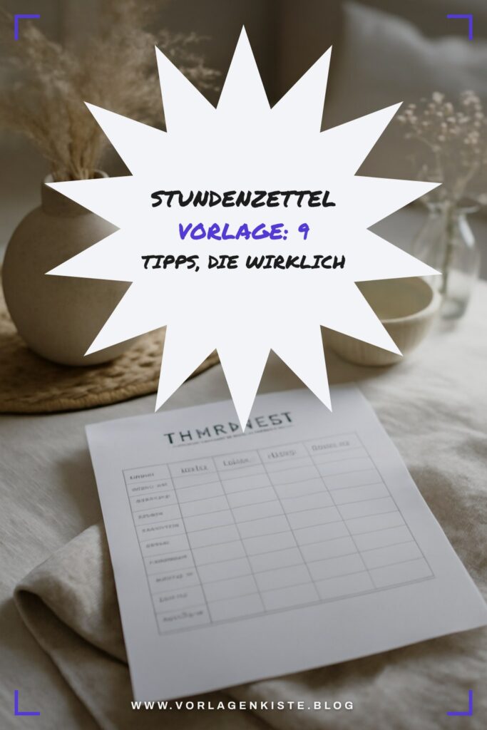 Stundenzettel Vorlage: 9 Tipps, die wirklich funktionieren