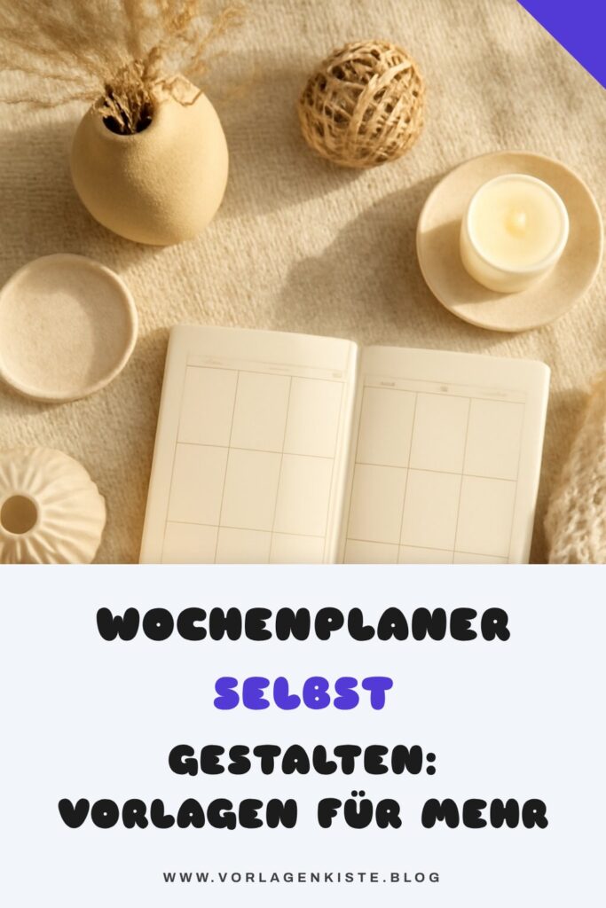 Wochenplaner selbst gestalten: Vorlagen für mehr Struktur