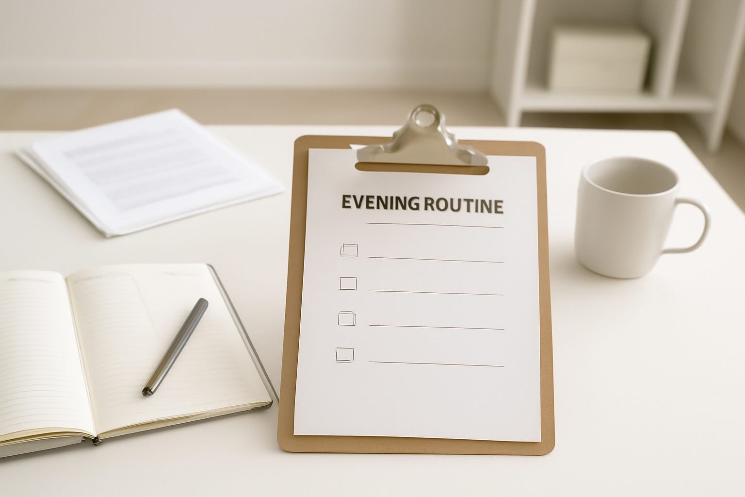 Abendroutine Checkliste zum Ausdrucken