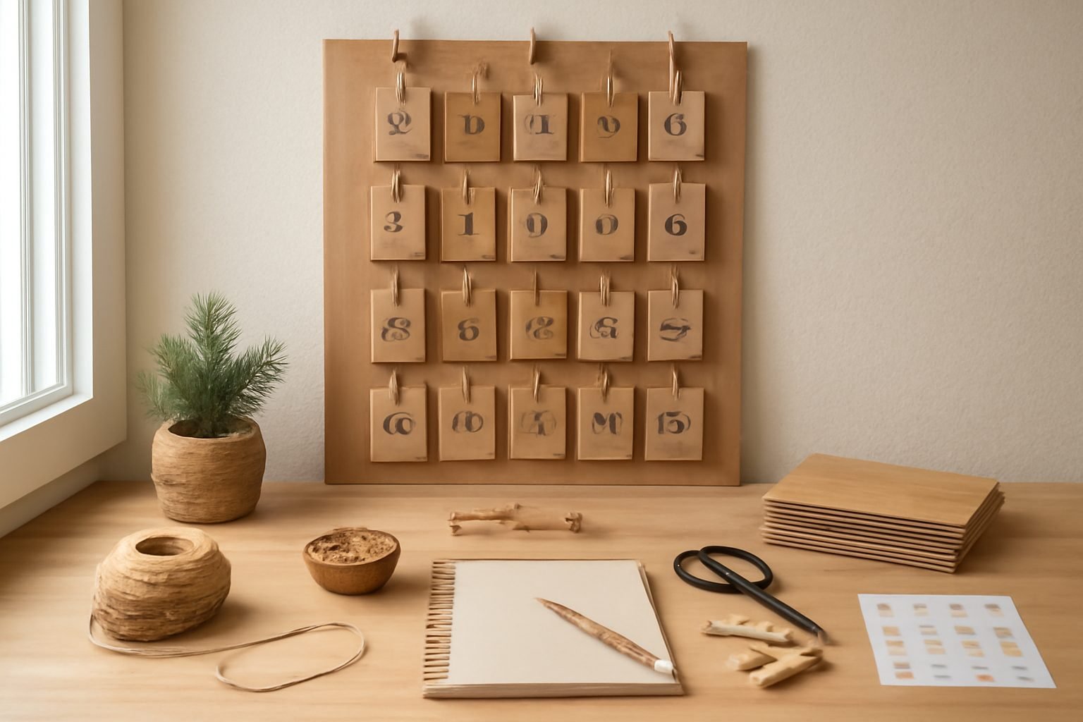Adventskalender DIY basteln Schablone ohne Vorkenntnisse