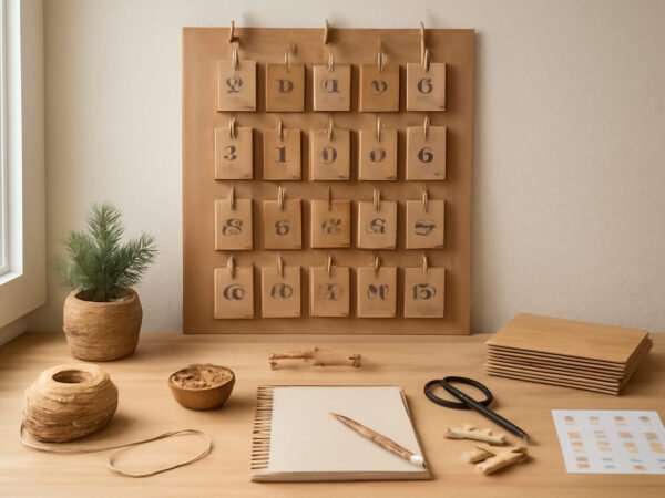 Adventskalender DIY basteln Schablone ohne Vorkenntnisse