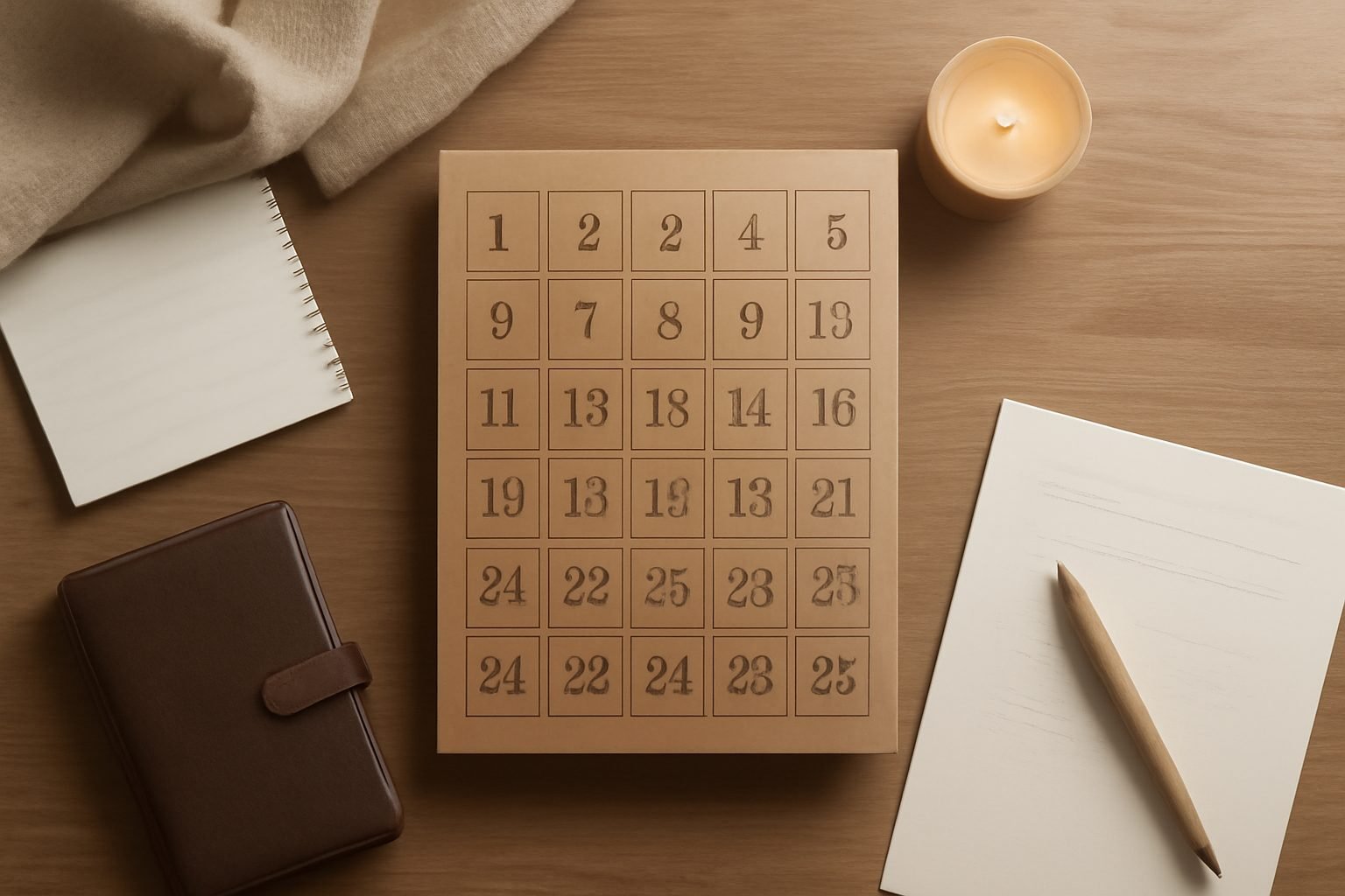 Adventskalender füllen Schablone — 10 Punkte zum Abhaken