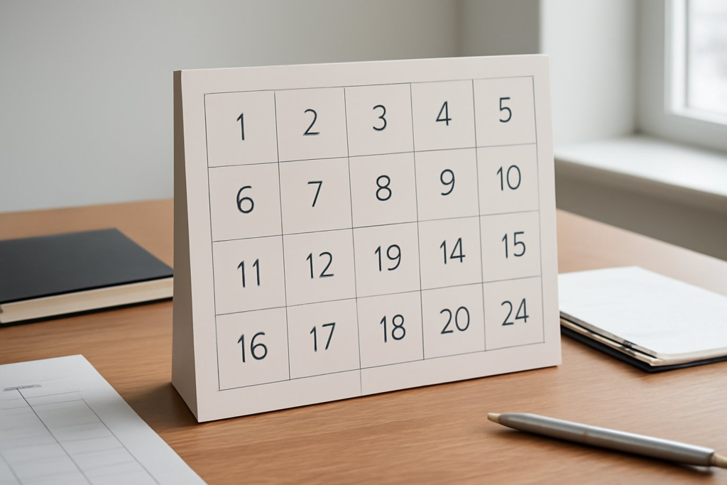 Adventskalender Vorlage zum Ausdrucken – 3 Zahlen