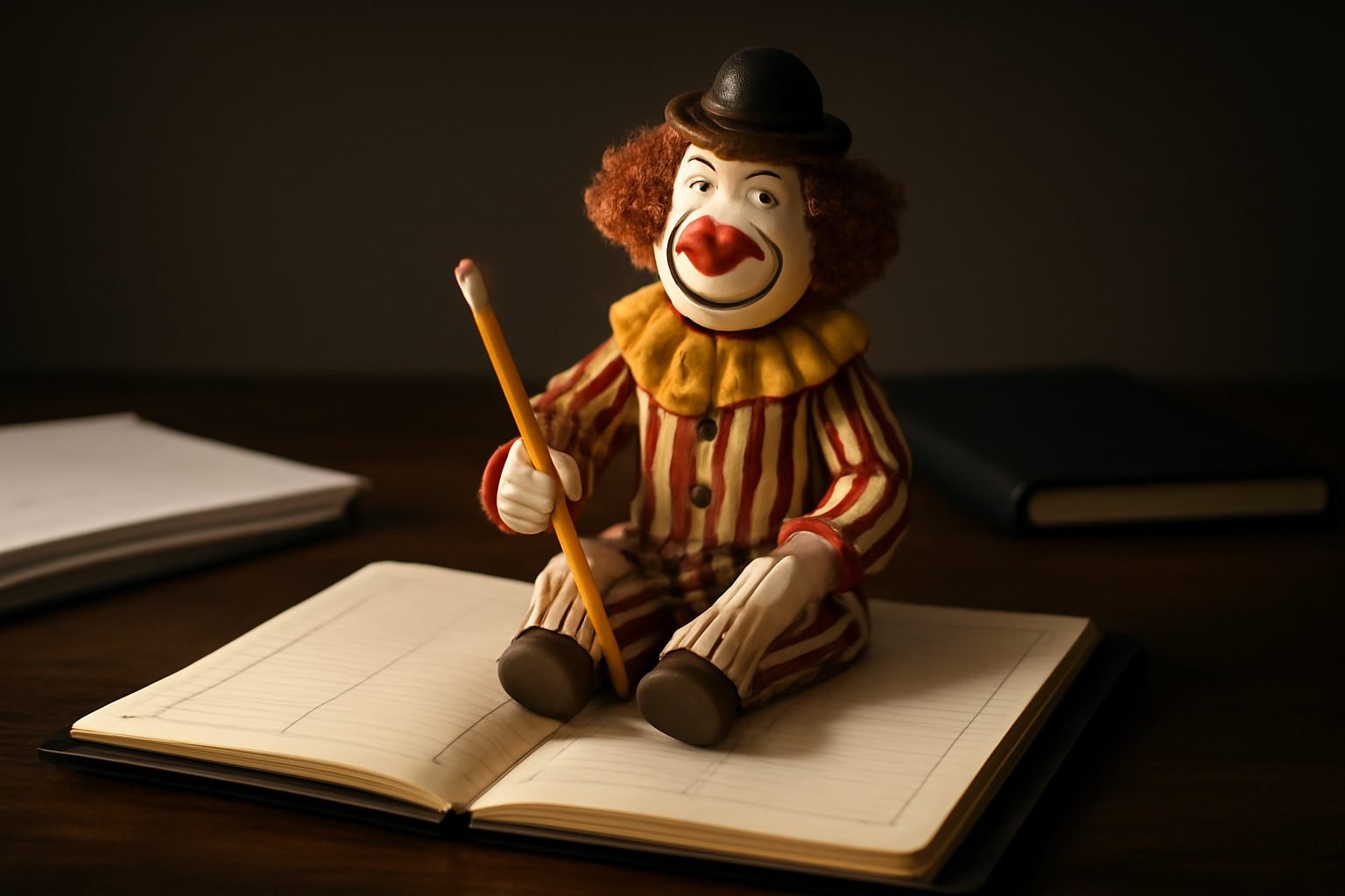 Clown Bastelvorlage zum Ausdrucken — 9 Punkte zum Abhaken