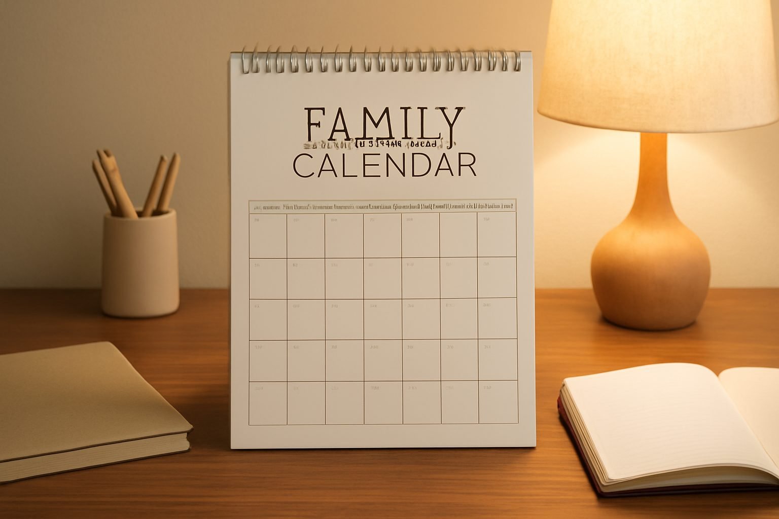 Familienkalender 2027 zum Ausdrucken — 12 Punkte zum Abhaken