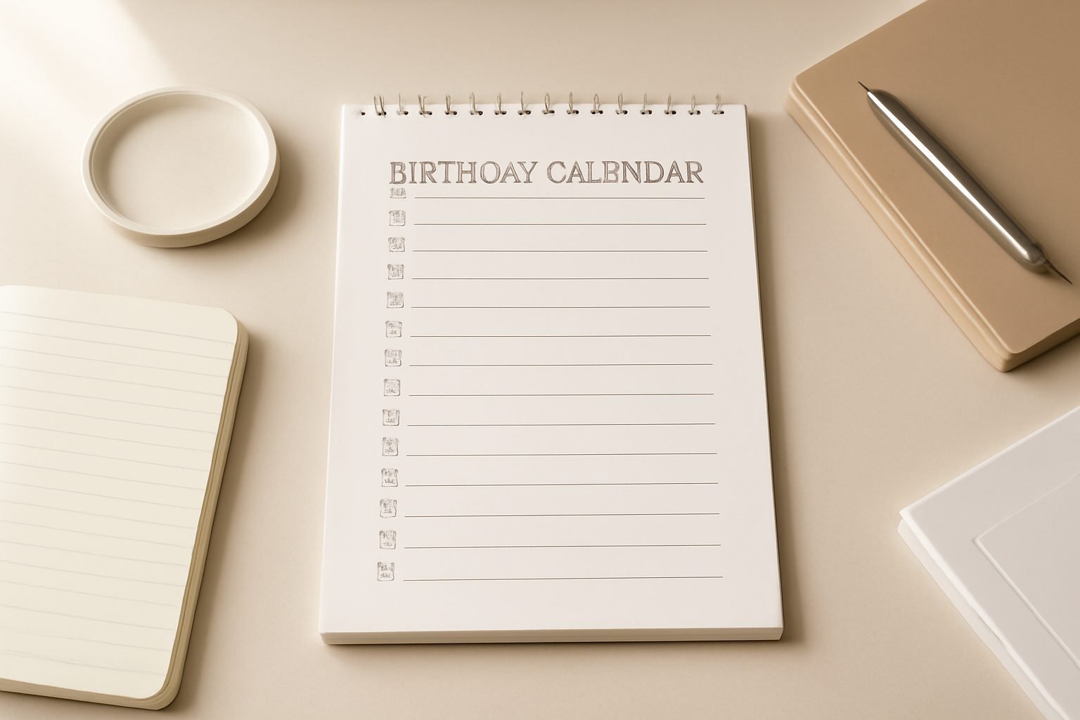 Geburtstagskalender Vorlage zum Ausdrucken — kostenlos
