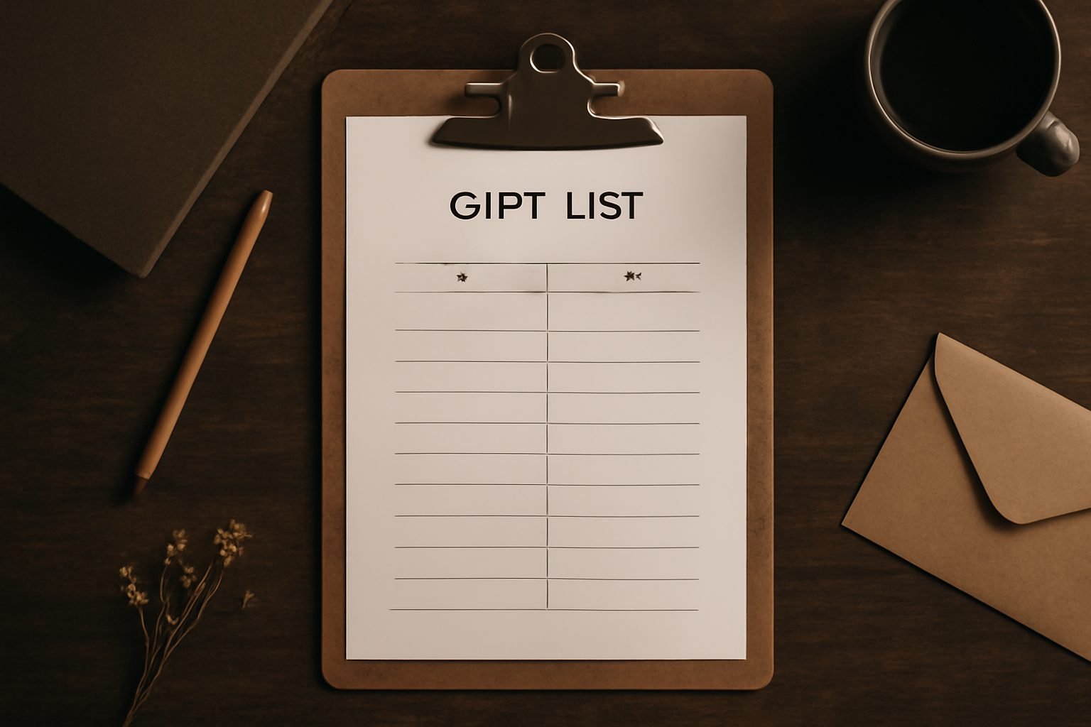Geschenkeliste Vorlage zum Ausdrucken