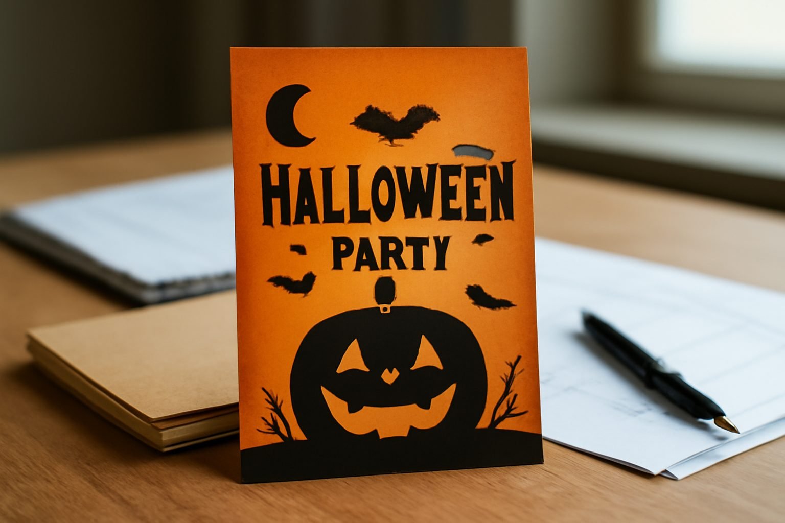 Halloween Einladung basteln — der Weg zum Ergebnis