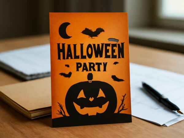 Halloween Einladung basteln — der Weg zum Ergebnis