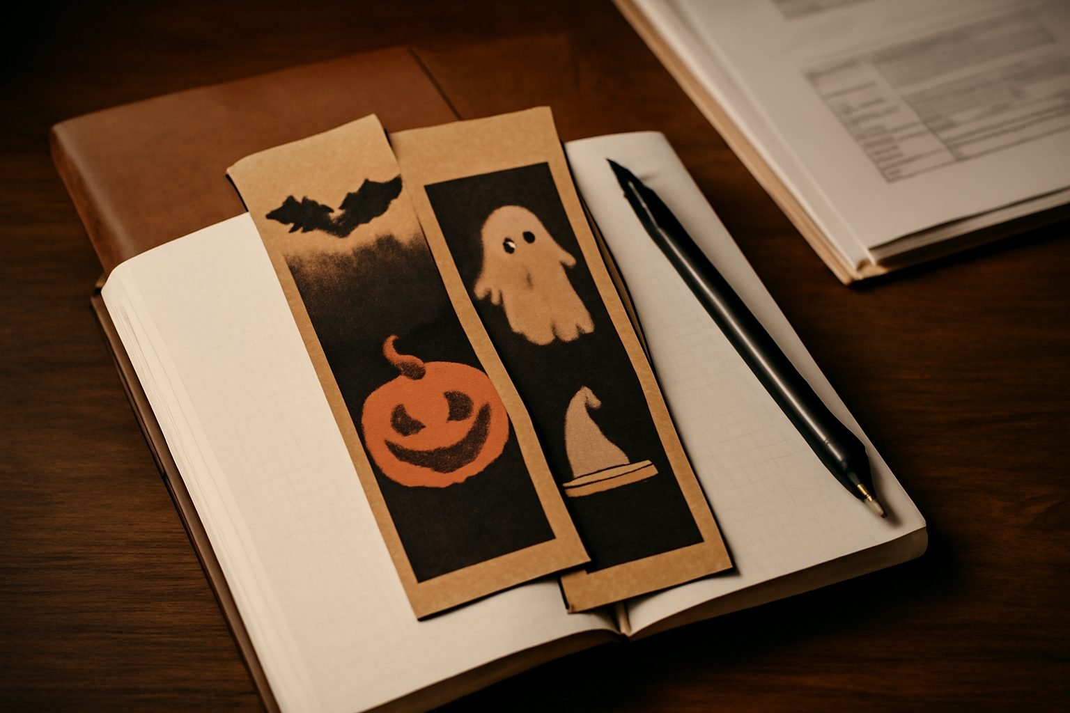Halloween Lesezeichen zum Ausdrucken — 8 Punkte zum Abhaken