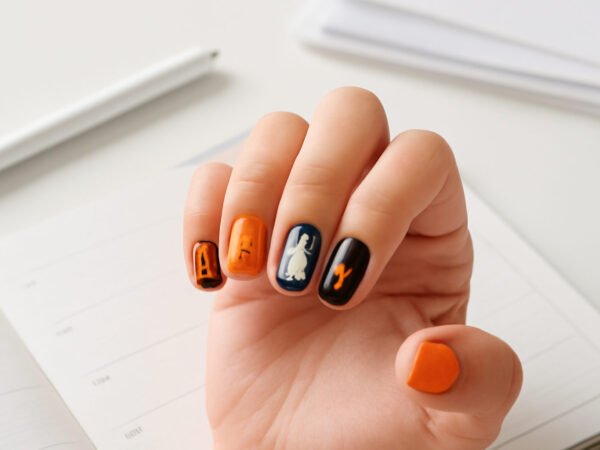 Halloween Nageldesign Vorlage — 9 Punkte zum Abhaken