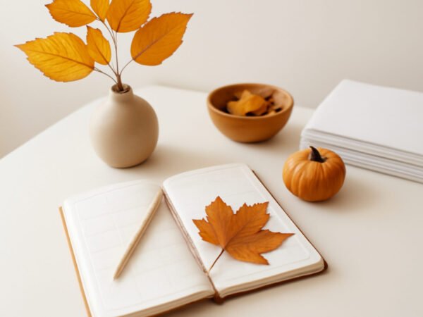 Herbstdeko basteln einfach Schablone in 7 Schritten