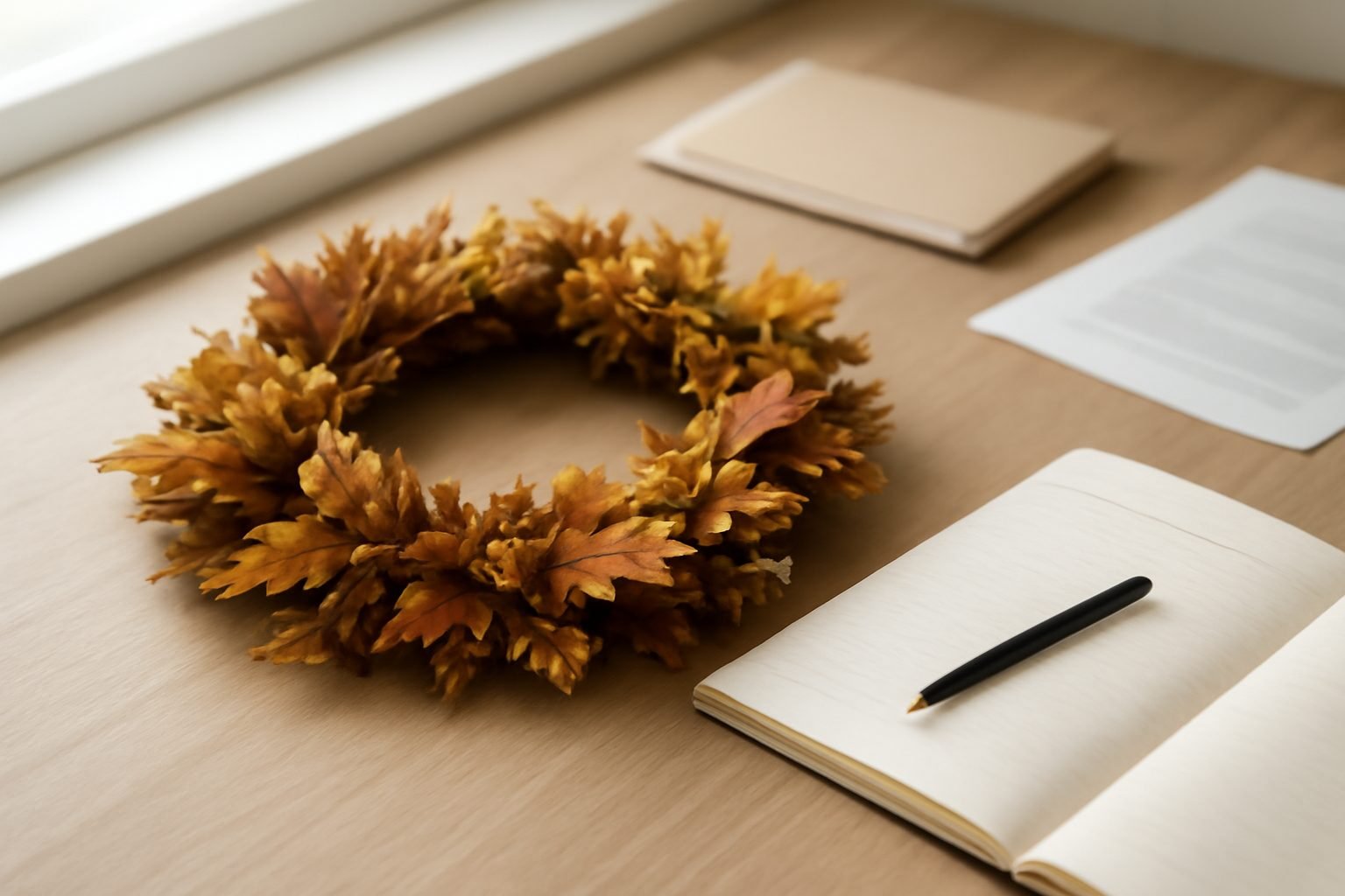 Herbstkranz Vorlage zum Basteln — so geht es richtig
