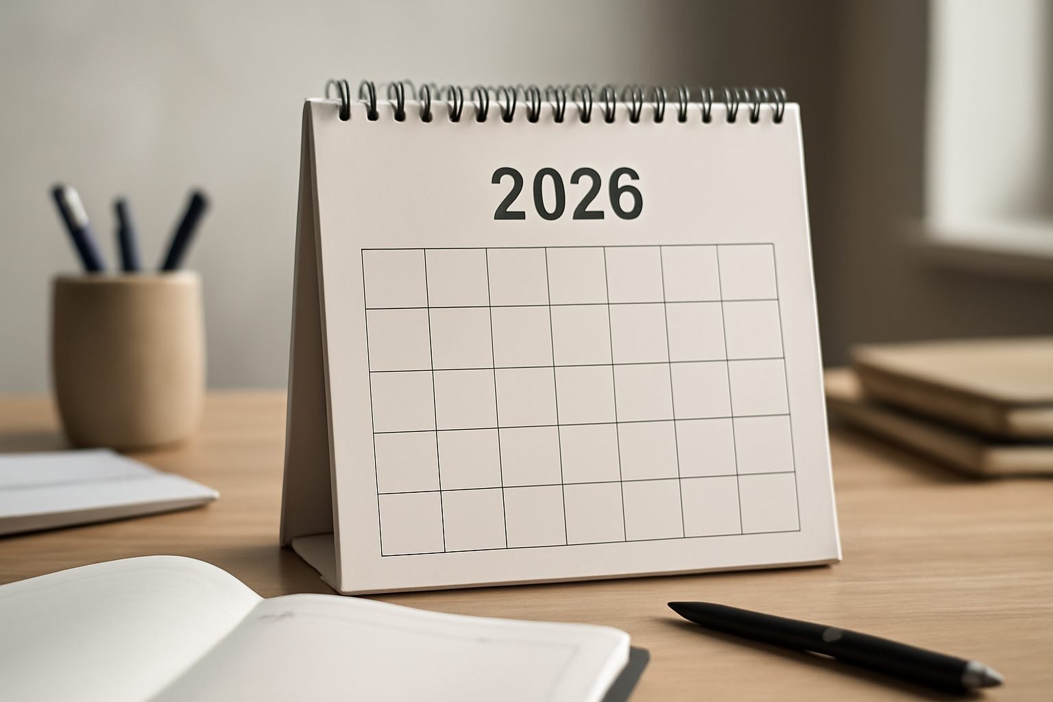Wandkalender Vorlage 2026 zum Selbstgestalten — Hero-Aufnahme