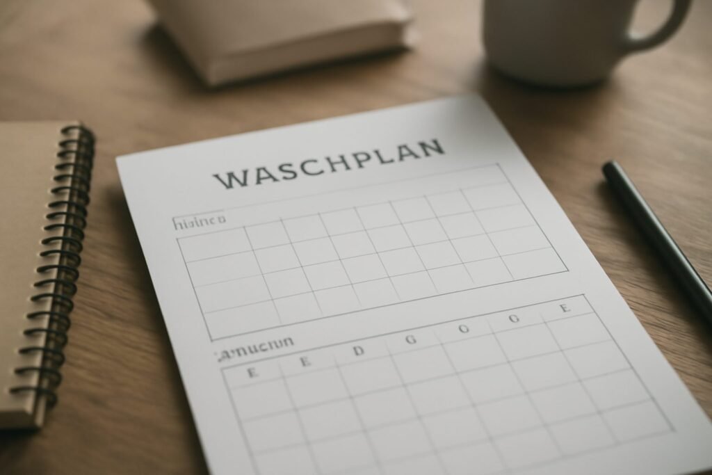 Waschplan Vorlage zum Ausdrucken (Monat/Woche)