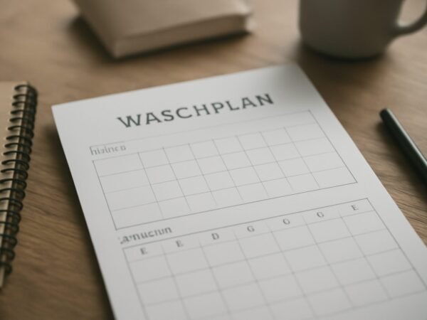 Waschplan Vorlage zum Ausdrucken (Monat/Woche)