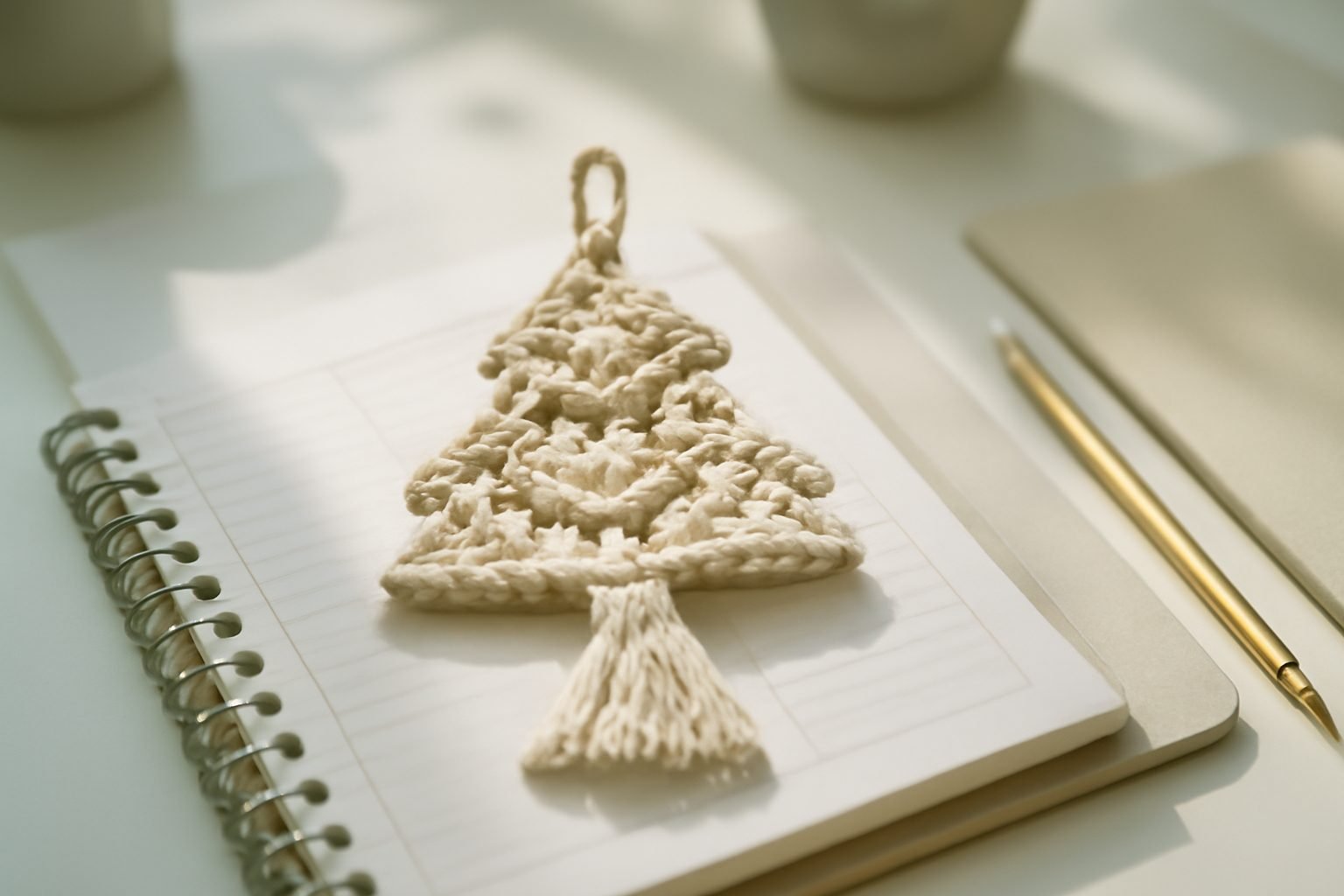 Makramee Weihnachtsdeko Schablone — der Weg zum Ergebnis