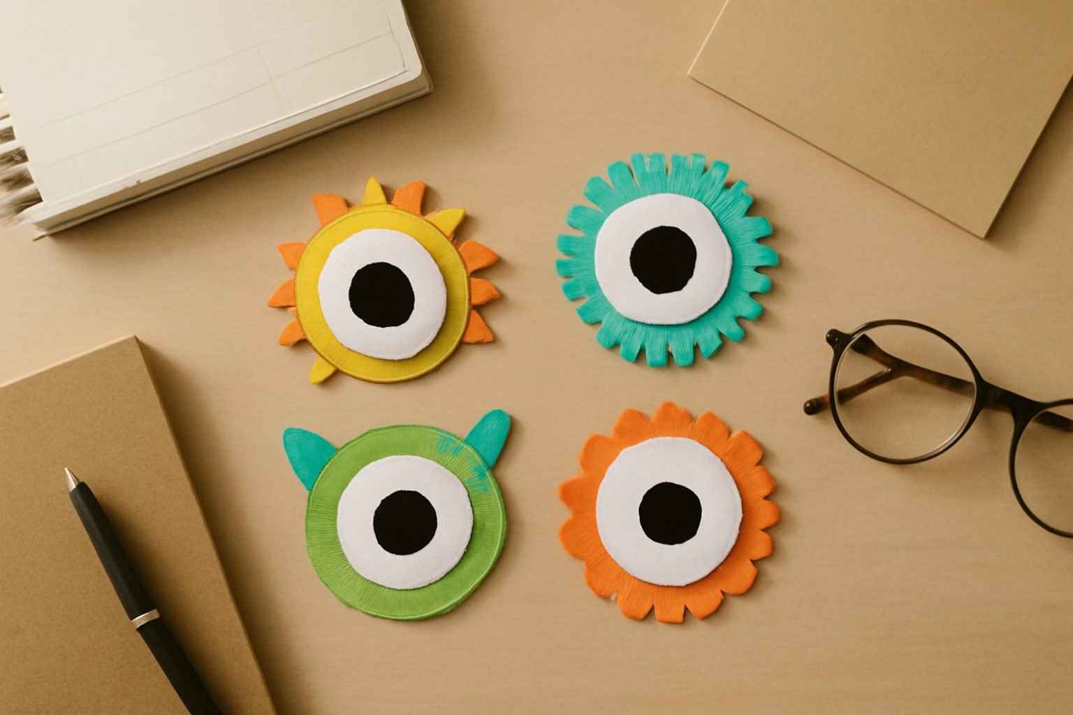Monster Augen Vorlage zum Ausdrucken — 11 Punkte zum Abhaken