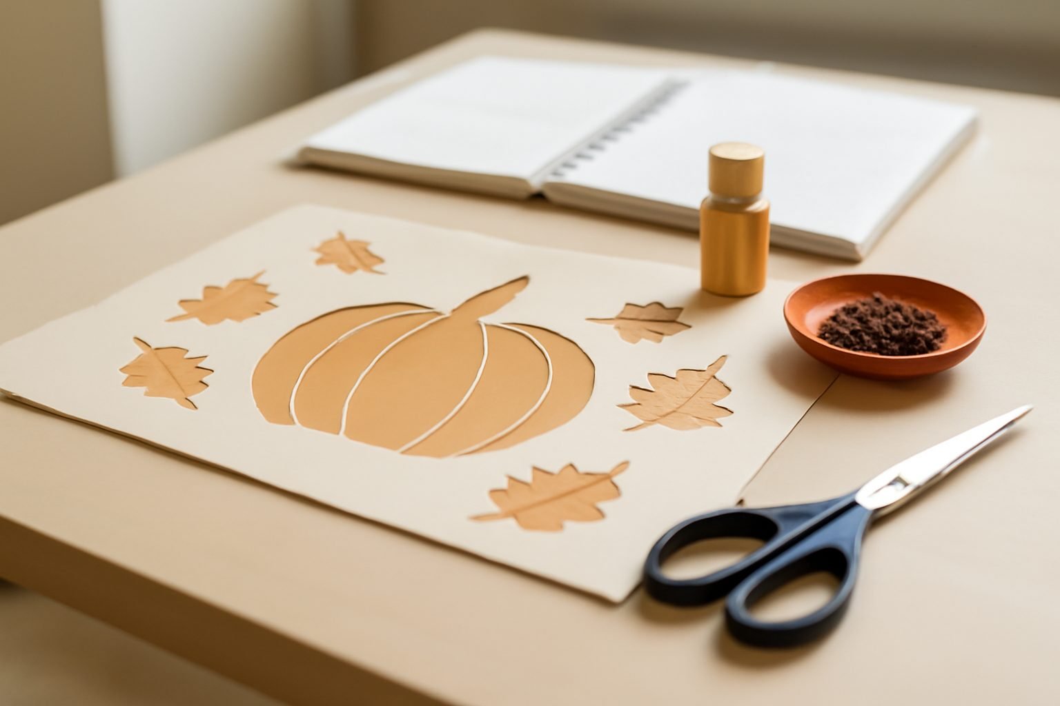 Selbstgemachte Herbstdeko Schablone — der Weg zum Ergebnis
