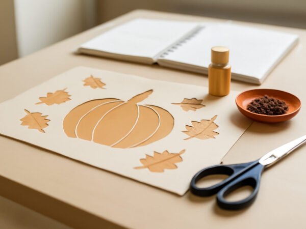 Selbstgemachte Herbstdeko Schablone — der Weg zum Ergebnis