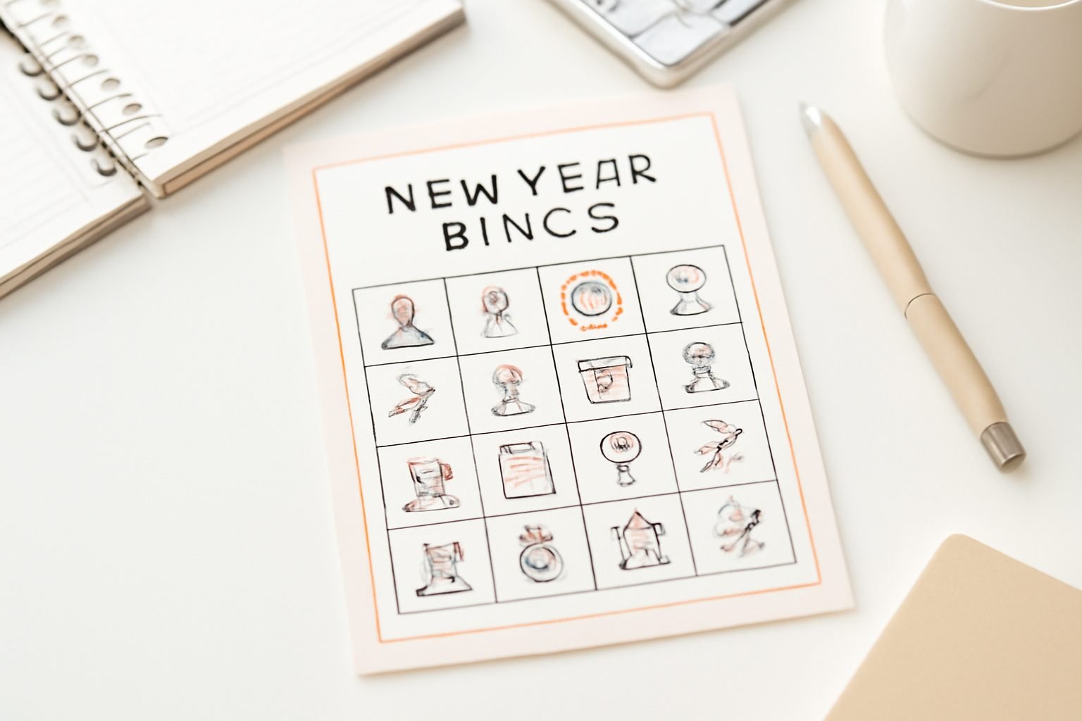 Silvester Bingo Vorlage zum Ausdrucken