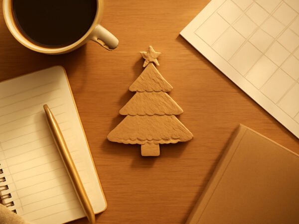 Tannenbaum Schablone zum Ausdrucken — 10 Punkte zum Abhaken