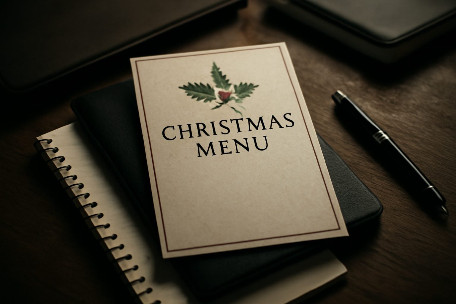 Weihnachtsmenü Karte Vorlage kostenlos