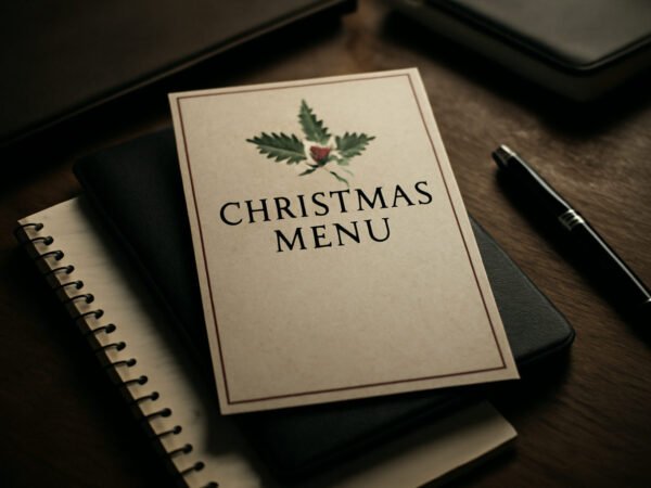 Weihnachtsmenü Karte Vorlage kostenlos