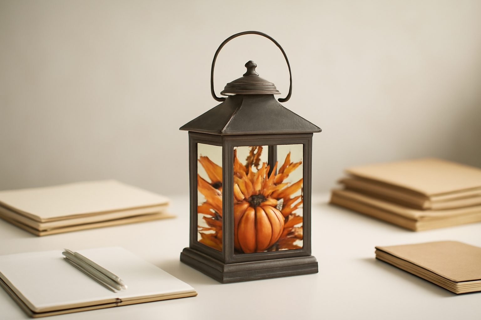 Windlicht basteln Vorlage Herbst ohne Vorkenntnisse