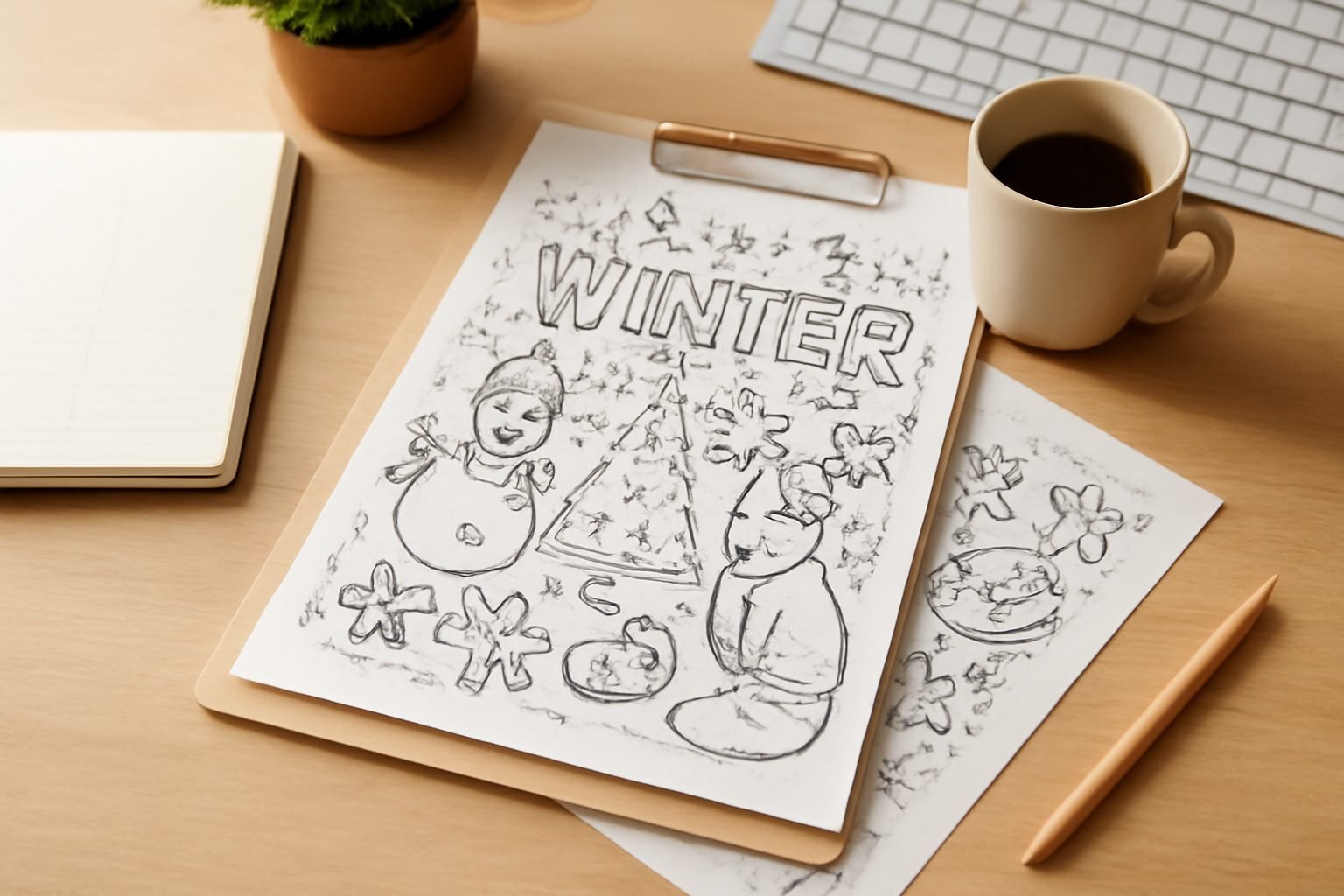 Winter Ausmalbilder kostenlos ausdrucken