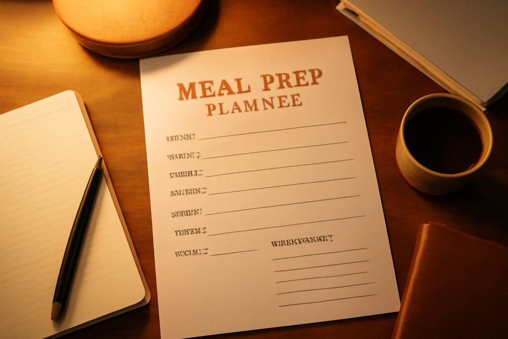 Meal Prep Planer Vorlage zum Ausdrucken