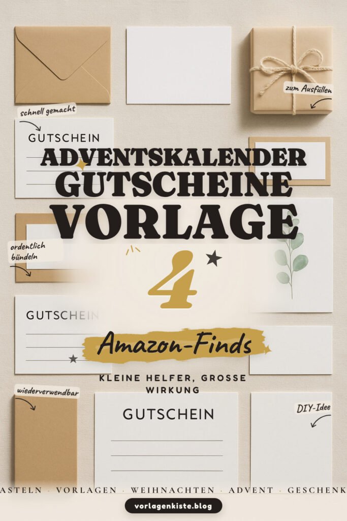 Adventskalender-Gutscheine Vorlage: 4 Amazon-Finds, schnell fertig