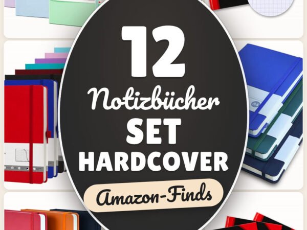 Notizbücher Set Hardcover: 12 Amazon-Finds, für Schule & Büro