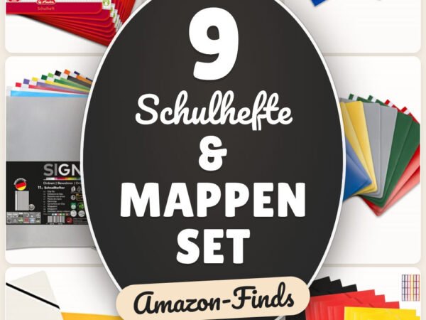 Schulhefte & Mappen Set: 9 Amazon-Finds, alles geordnet