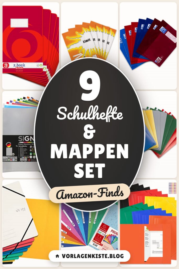 Schulhefte & Mappen Set: 9 Amazon-Finds, alles geordnet