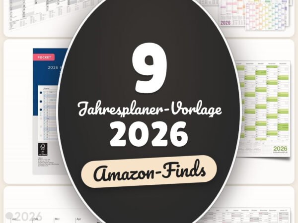 Jahresplaner-Vorlage 2026: 9 Amazon-Finds, sofort organisiert