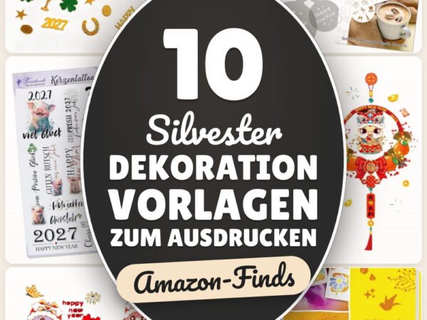 Silvester Dekoration Vorlagen zum Ausdrucken: 10 Amazon-Finds