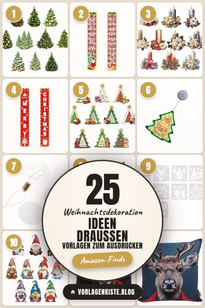 Weihnachtsdekoration Ideen draußen Vorlagen zum Ausdrucken: 25 Amazon-Finds
